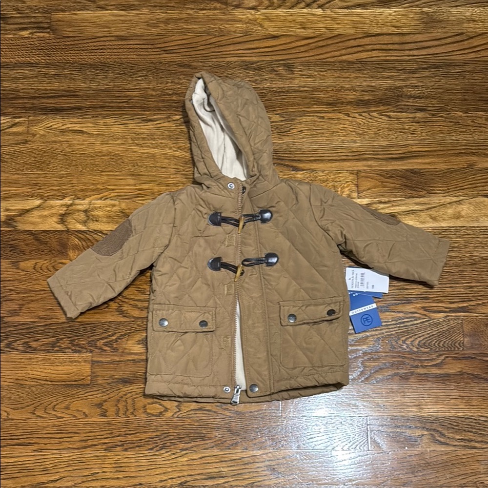 Perry Ellis boy Kids Brown Quilted Toggle Coat